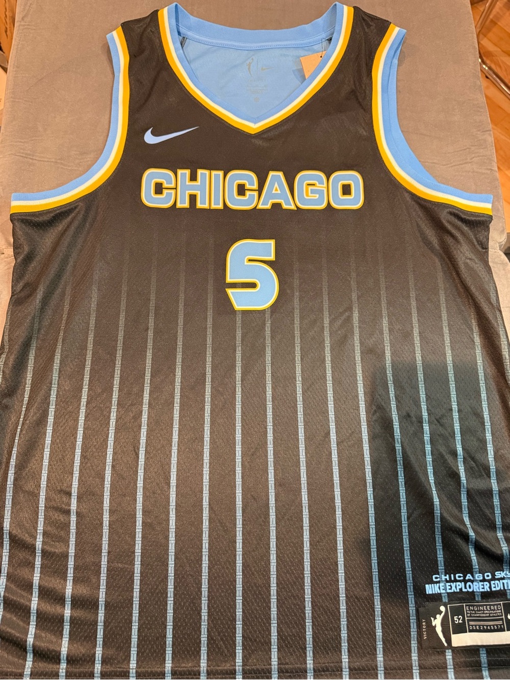 Nike Black Chicago #5 Basketball Jersey with Light Blue and Gold Accents